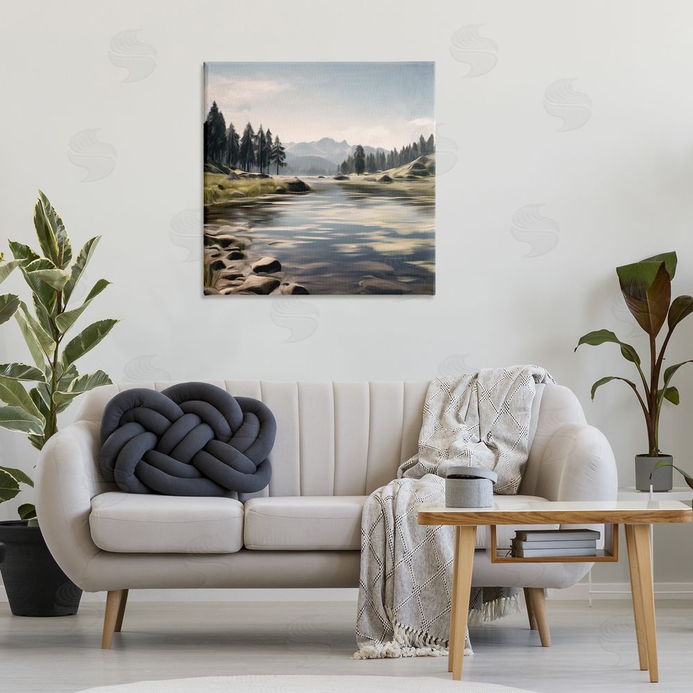 Kim Allen My Hideaway Pond Ripples Stretched Canvas Wall Art Print in Room