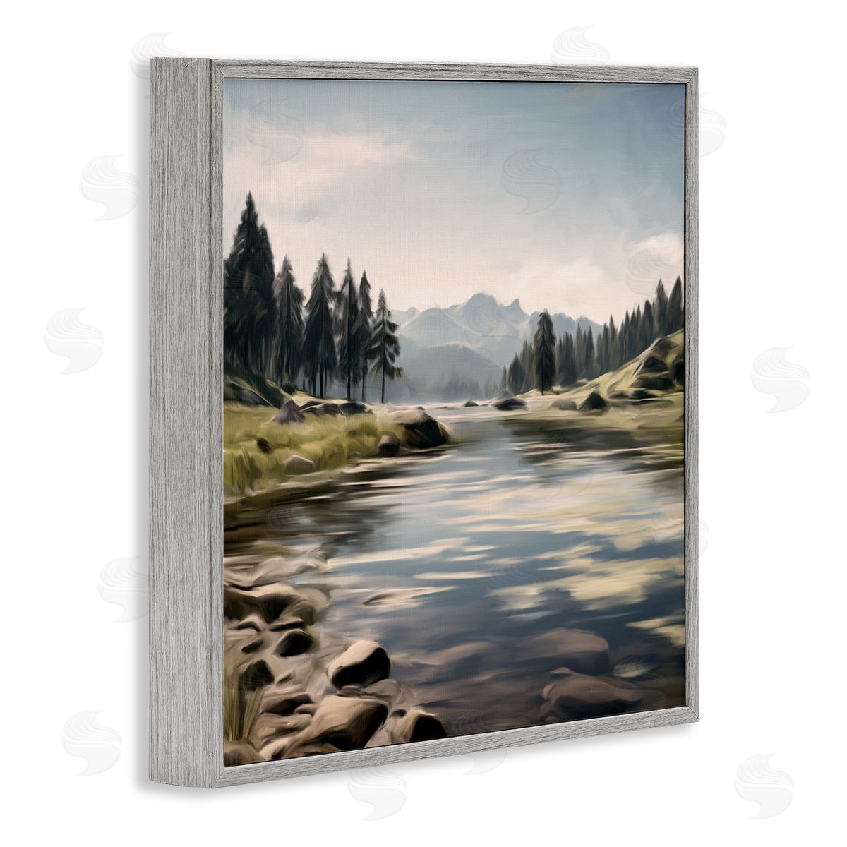 Kim Allen My Hideaway Pond Ripples Gray Framed Giclee Print Wall Art