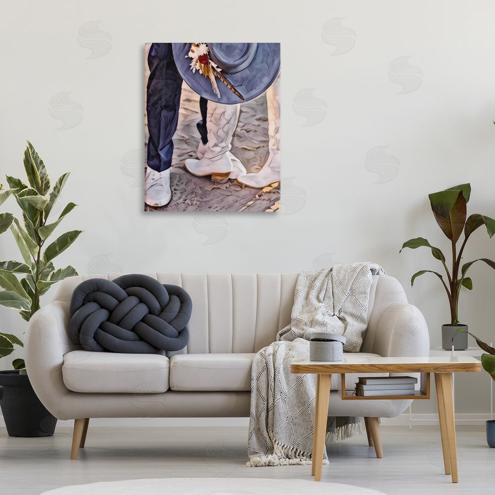 Jesse Keith Elope In The Desert Stretched Canvas Wall Art Print in Room