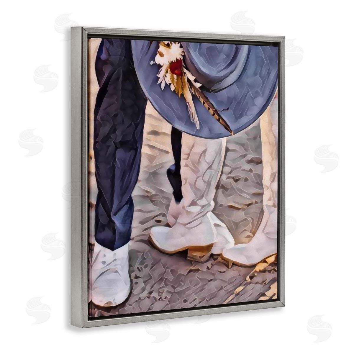 Jesse Keith Elope In The Desert Gray Floating Frame Canvas Wall Art Print