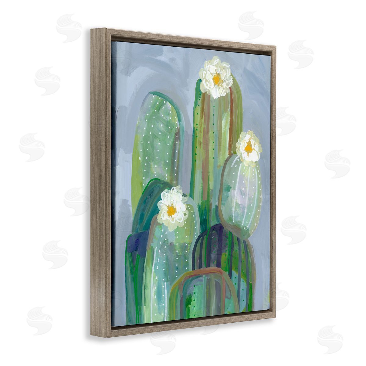 Ashley Davis Desert Day Dream Cactus Brown Floating Frame Canvas Wall Art Print