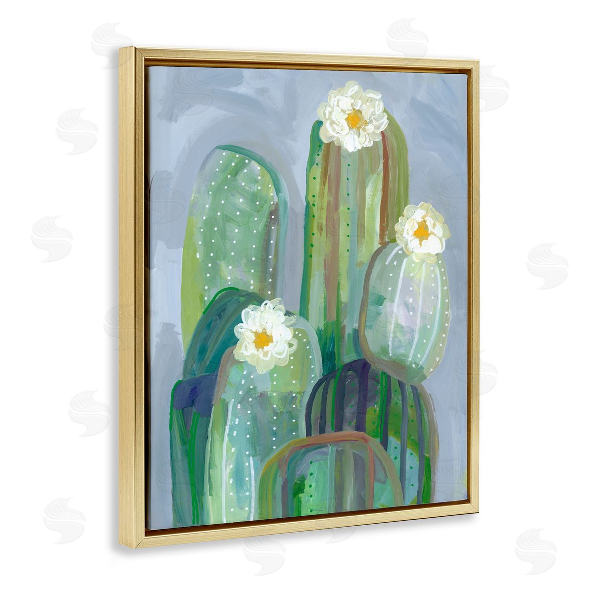 Ashley Davis Desert Day Dream Cactus Gold Floating Frame Canvas Wall Art Print