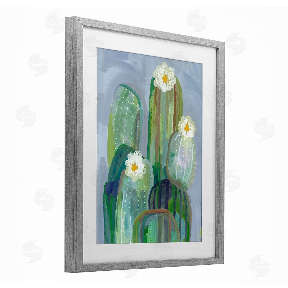 Ashley Davis Desert Day Dream Cactus Gray Framed Print Under Glass Wall Art