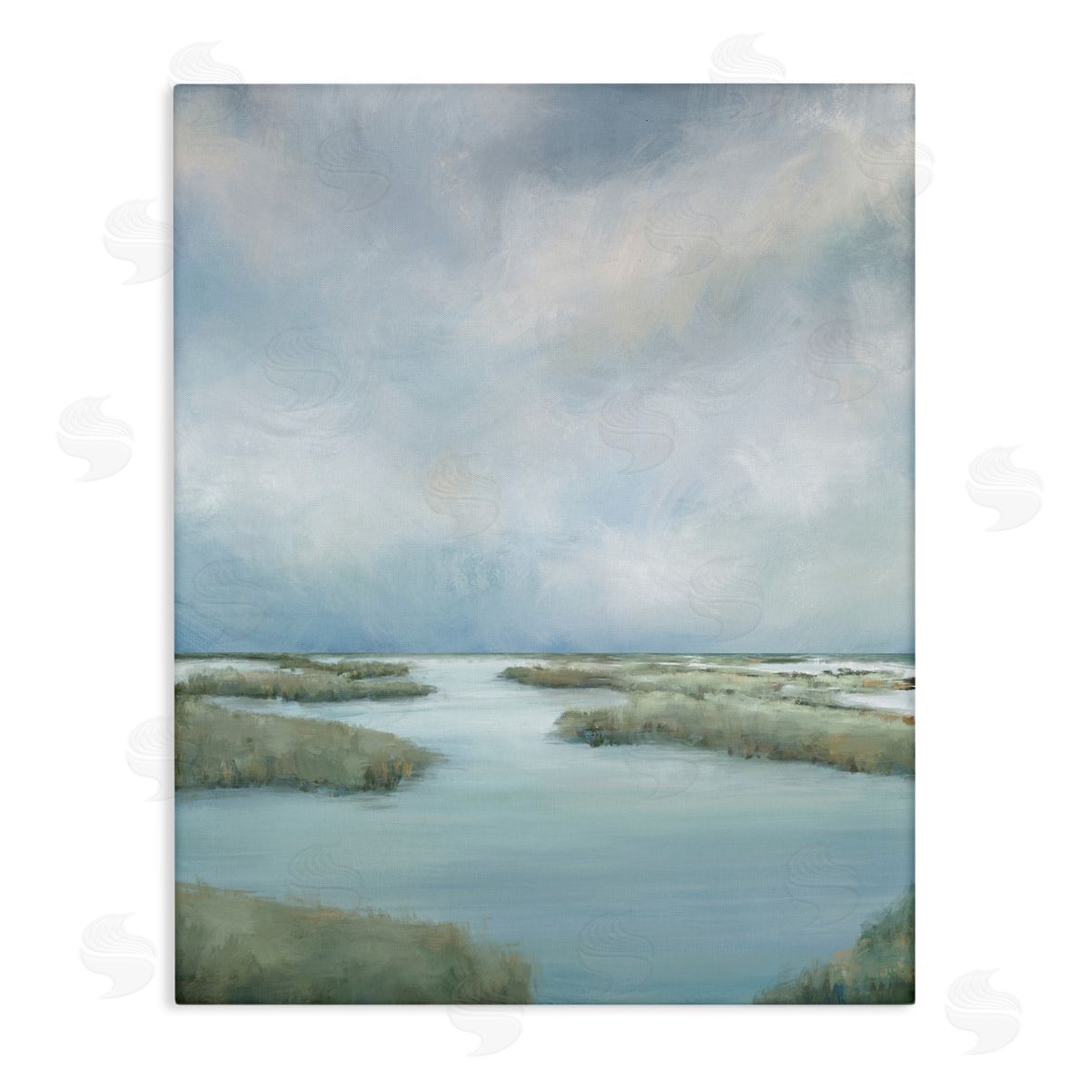 Leah Noel Art Hazy Marsh Land View Stretched Canvas Wall Art Print