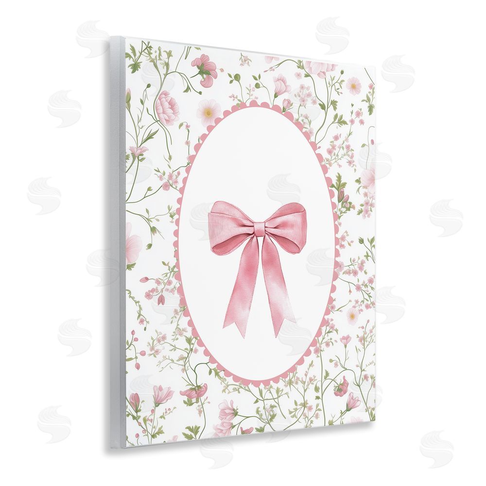 Christine Simpson Art Delicate Florals & Bow Wooden Wall Plaque Art Print