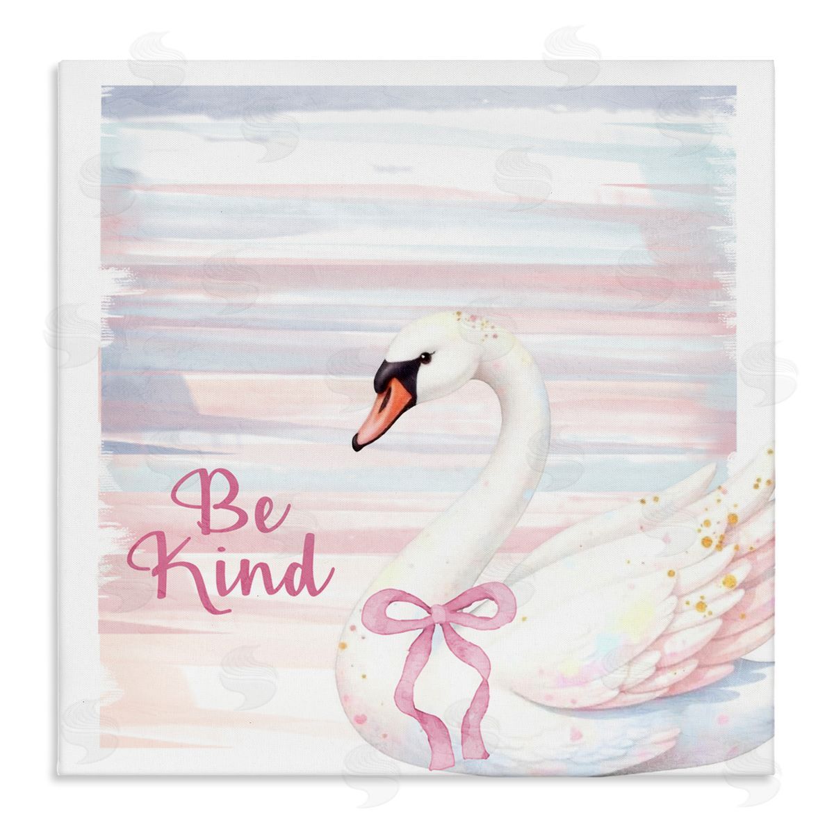 Kim Allen Be Kind Pastel Swan Stretched Canvas Wall Art Print