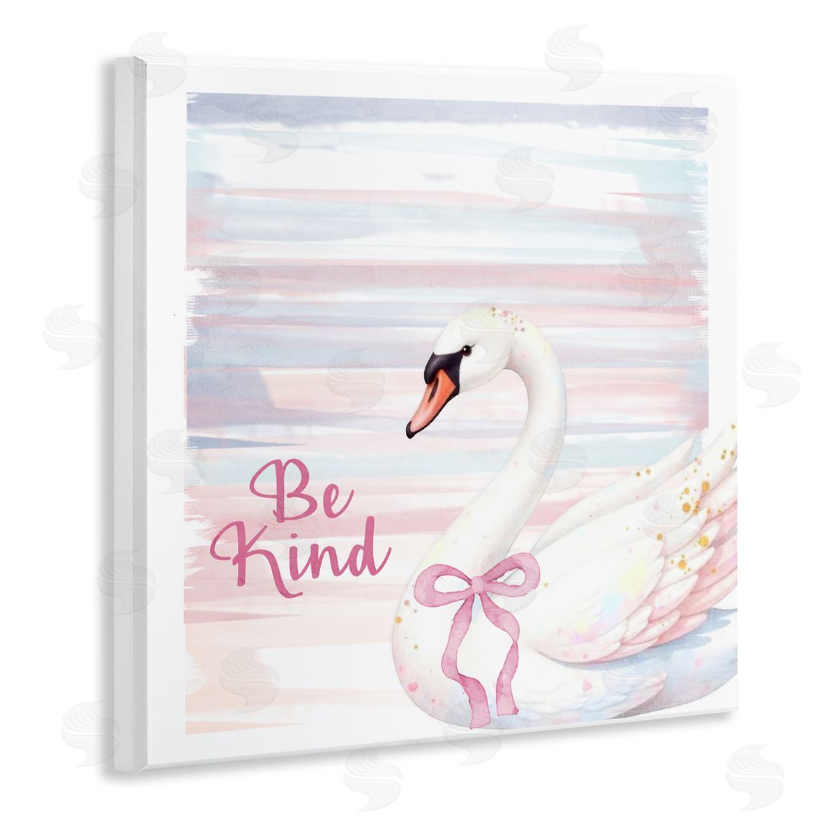 Kim Allen Be Kind Pastel Swan Wooden Wall Plaque Art Print