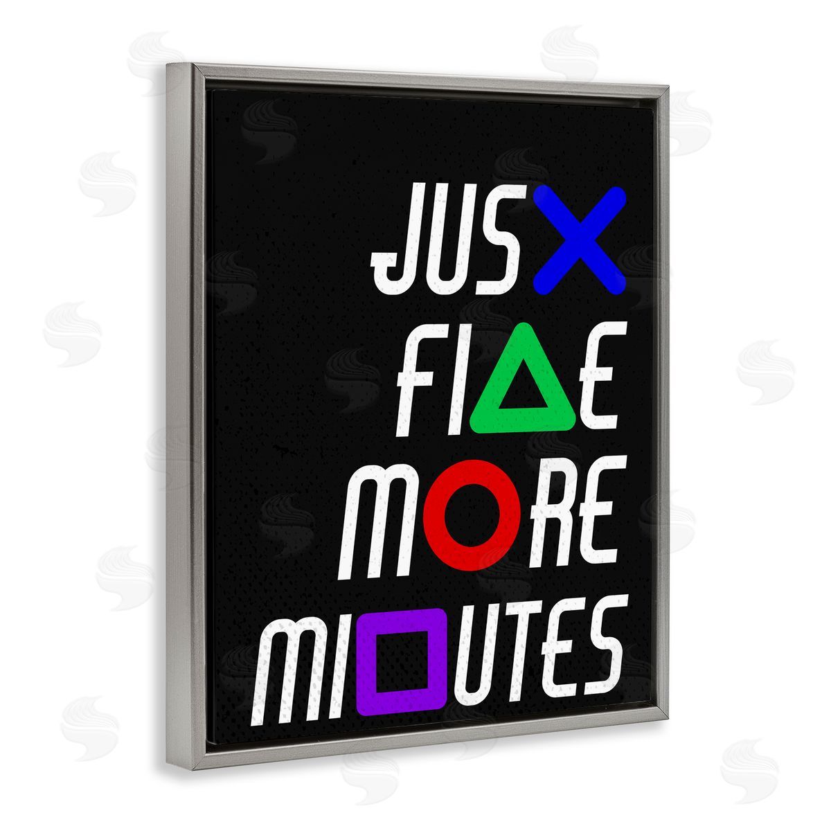 Kim Allen Just Five Minutes Gamer Buttons Gray Floating Frame Canvas Wall Art Print