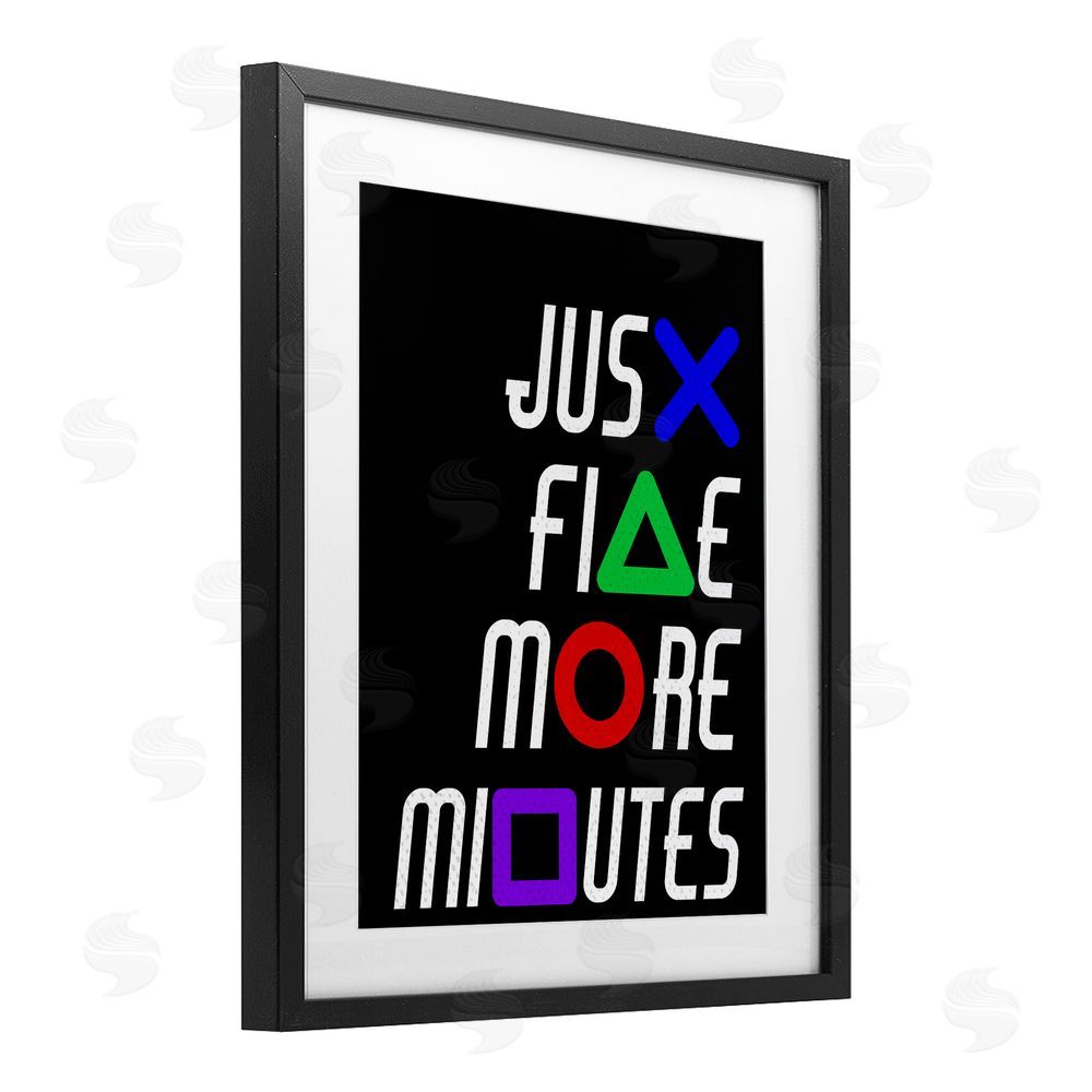 Kim Allen Just Five Minutes Gamer Buttons Black Framed Print Under Glass Wall Art