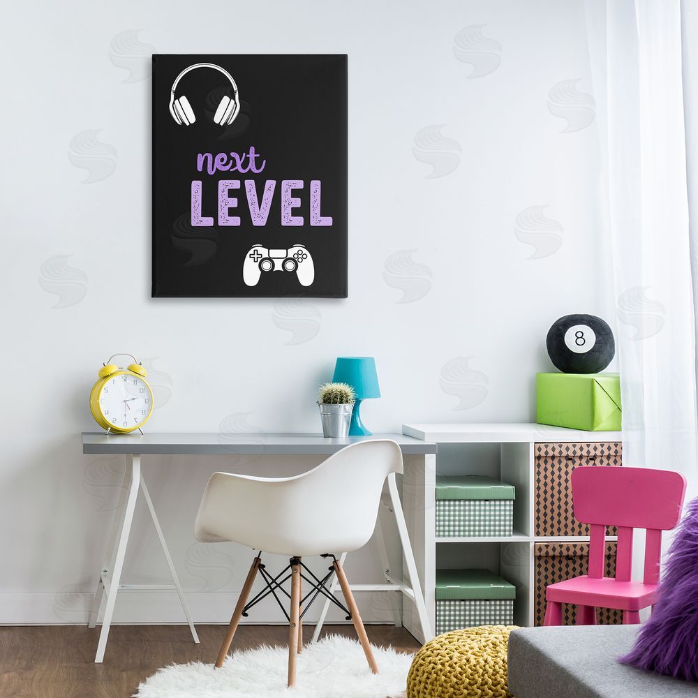 Christine Simpson Art Next Level Headset & Controller Stretched Canvas Wall Art Print in Room