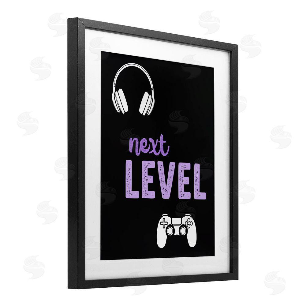 Christine Simpson Art Next Level Headset & Controller Black Framed Print Under Glass Wall Art