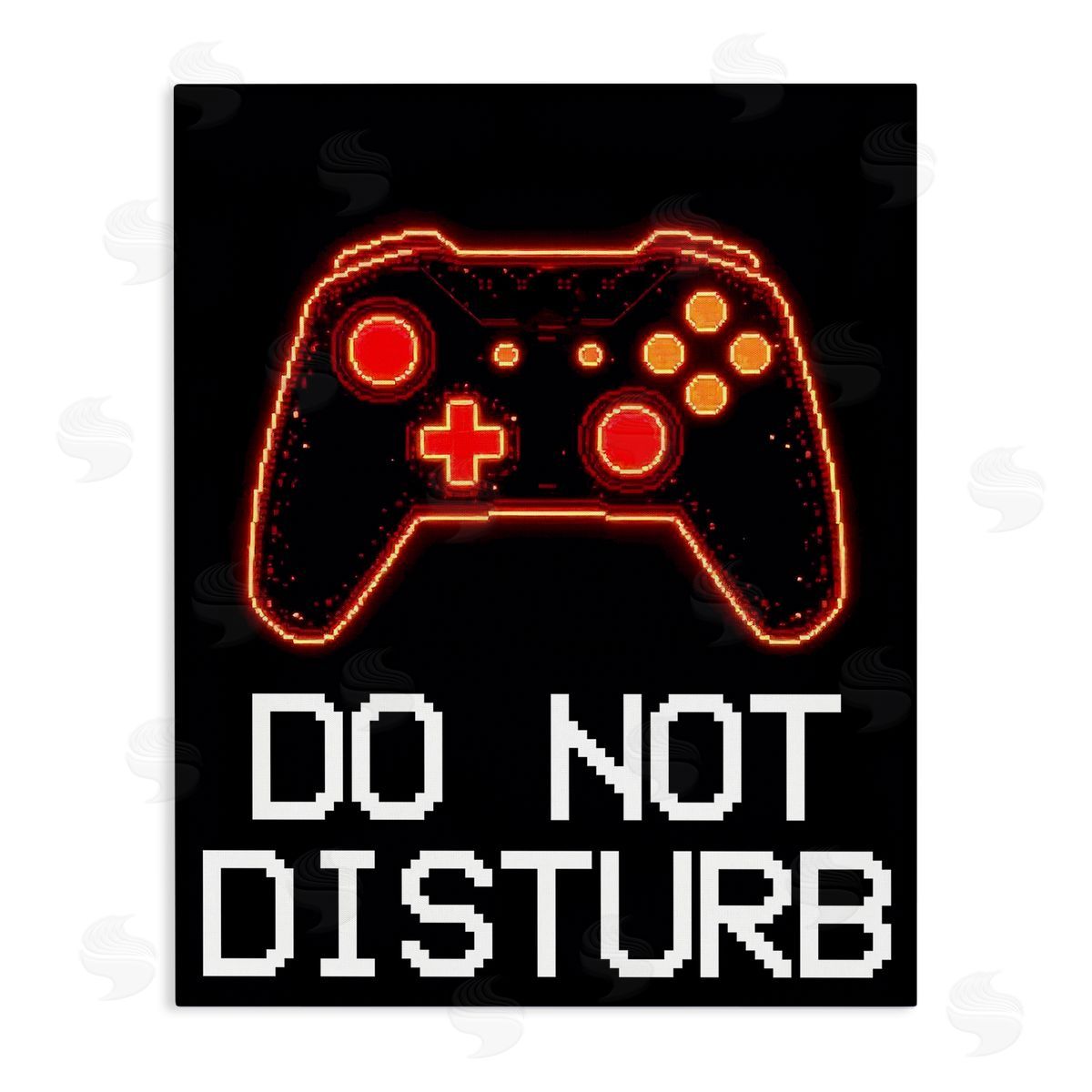 Kim Allen Do Not Disturb Neon Control Stretched Canvas Wall Art Print