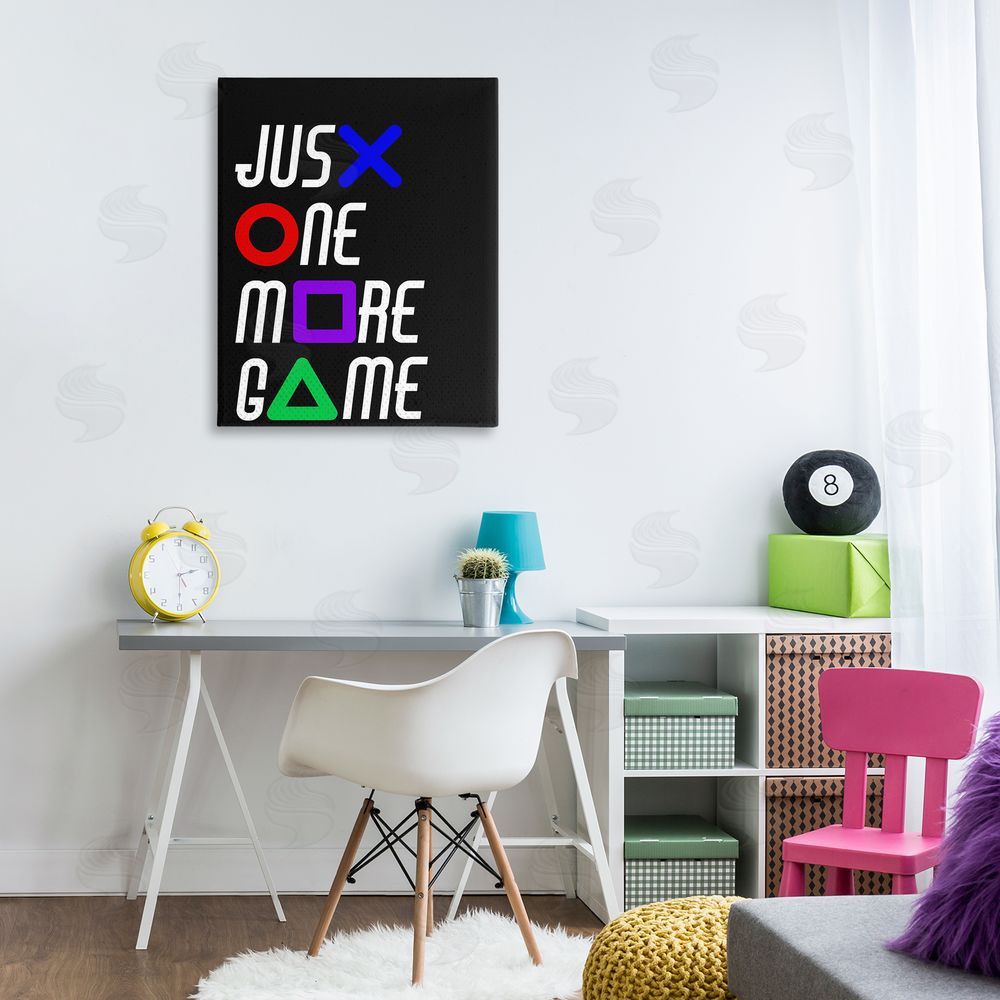Kim Allen One More Game with Symbols Stretched Canvas Wall Art Print in Room