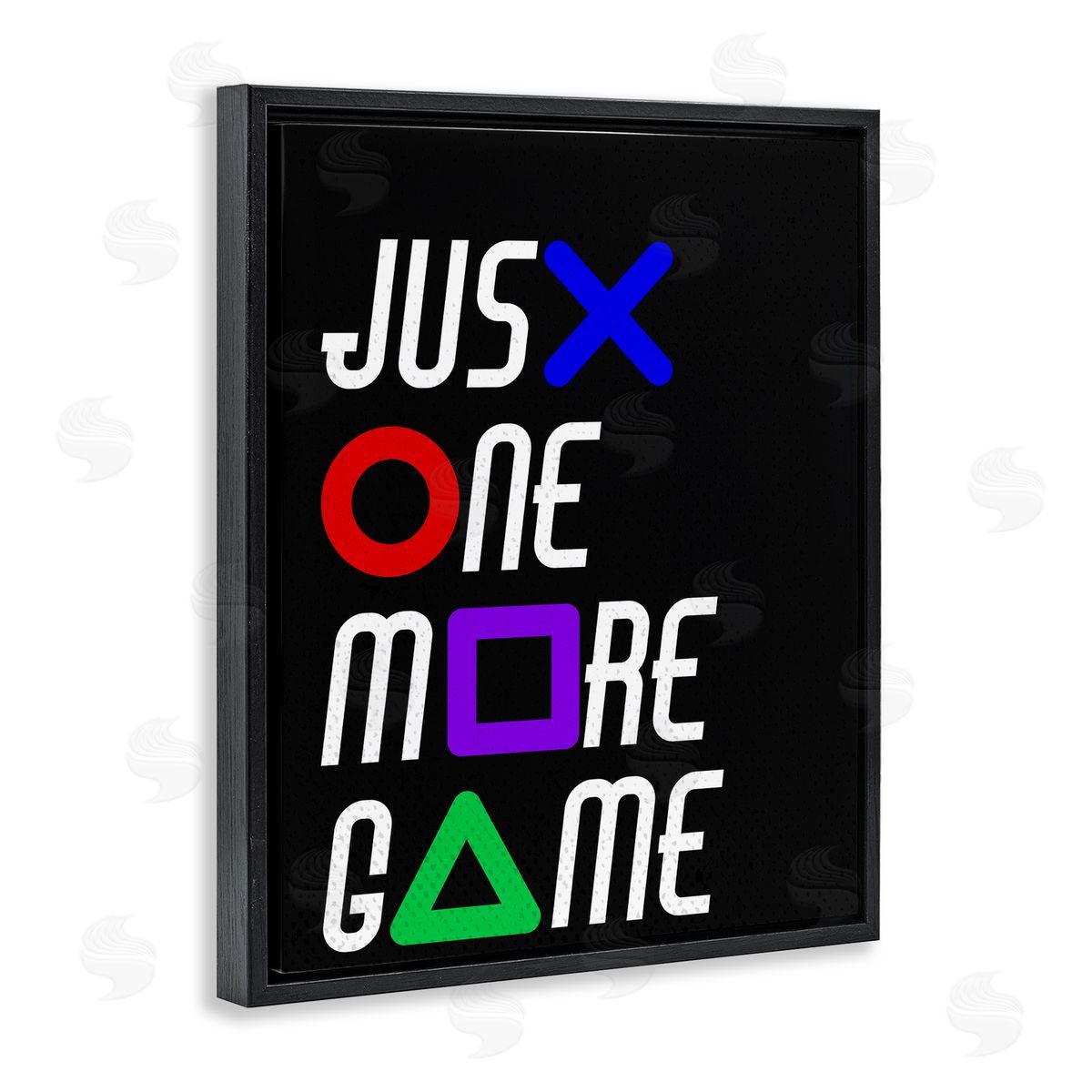 Kim Allen One More Game with Symbols Black Floating Frame Canvas Wall Art Print
