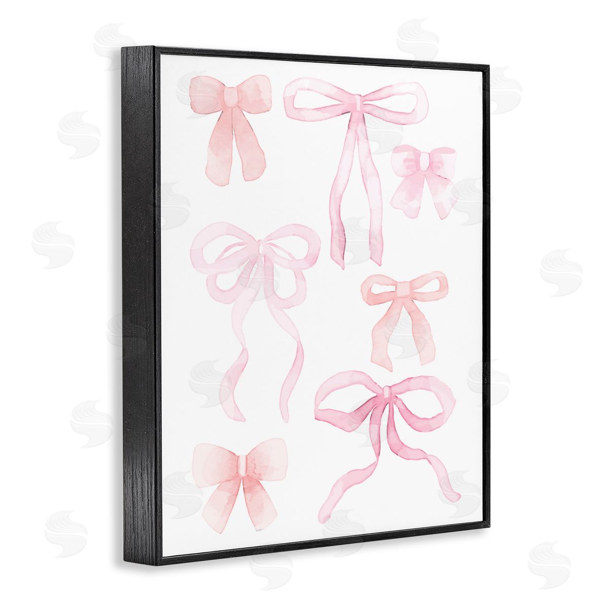 Kim Allen Pink Watercolor Bows Black Framed Giclee Print Wall Art
