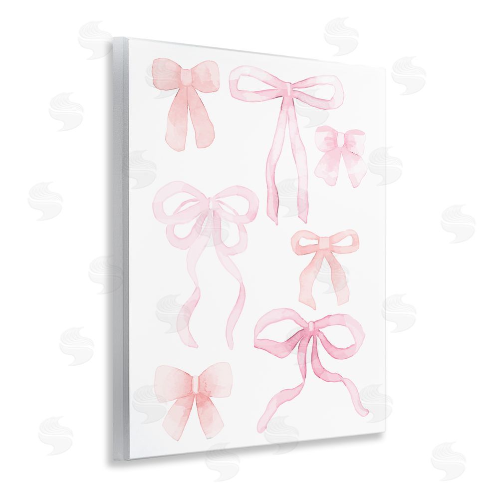 Kim Allen Pink Watercolor Bows Wooden Wall Plaque Art Print