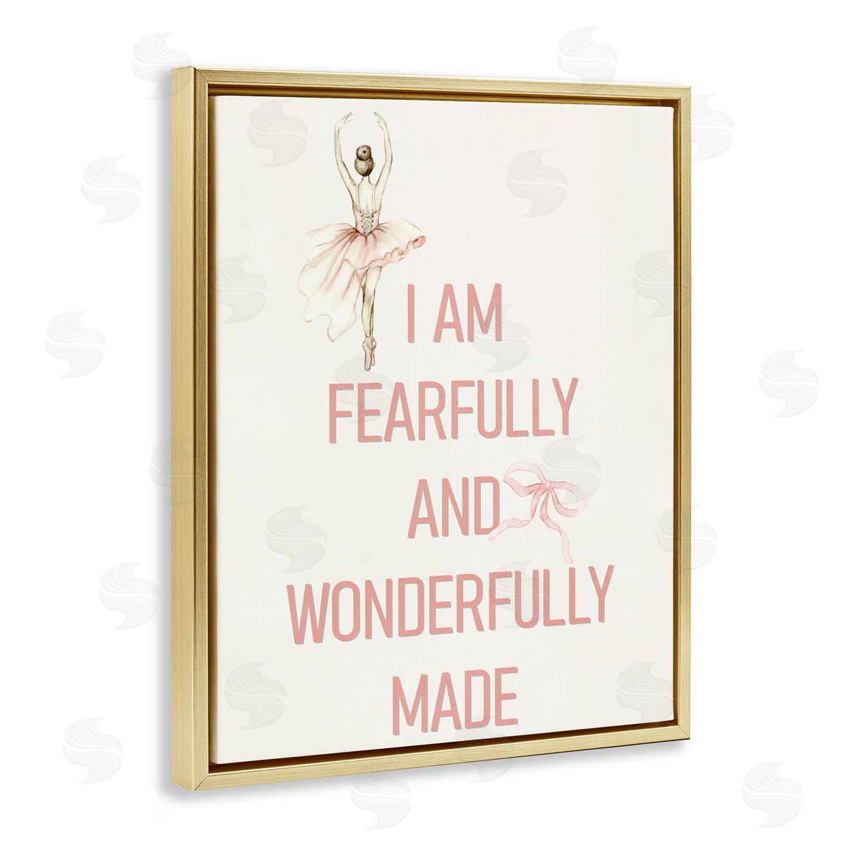 Kim Allen Wonderfully Made Ballerina Gold Floating Frame Canvas Wall Art Print