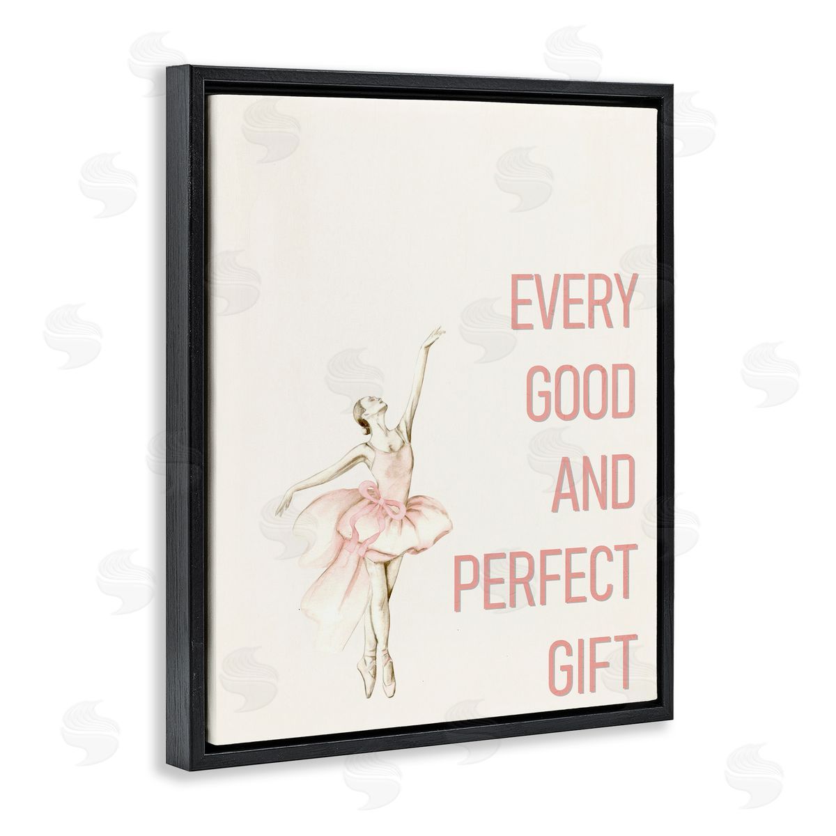 Kim Allen Good & Perfect Gift Ballerina Black Floating Frame Canvas Wall Art Print