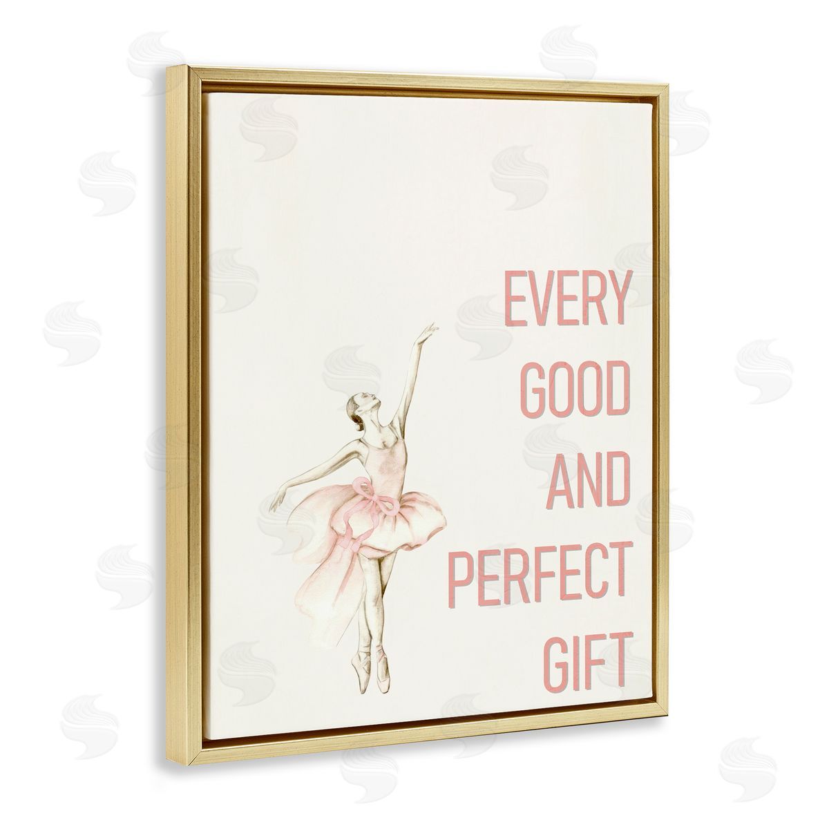 Kim Allen Good & Perfect Gift Ballerina Gold Floating Frame Canvas Wall Art Print