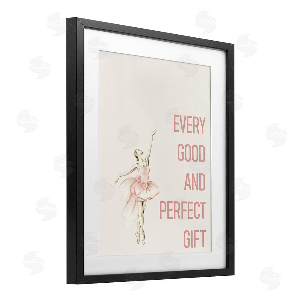 Kim Allen Good & Perfect Gift Ballerina Black Framed Print Under Glass Wall Art