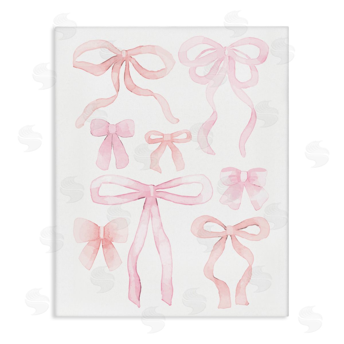 Kim Allen Feminine Chic Bows Stretched Canvas Wall Art Print