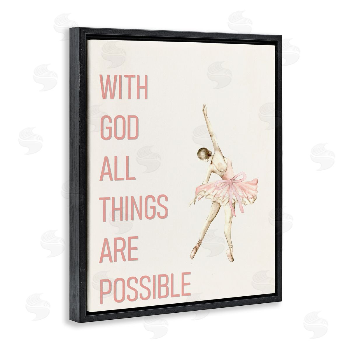 Kim Allen All Things Possible Ballerina Black Floating Frame Canvas Wall Art Print