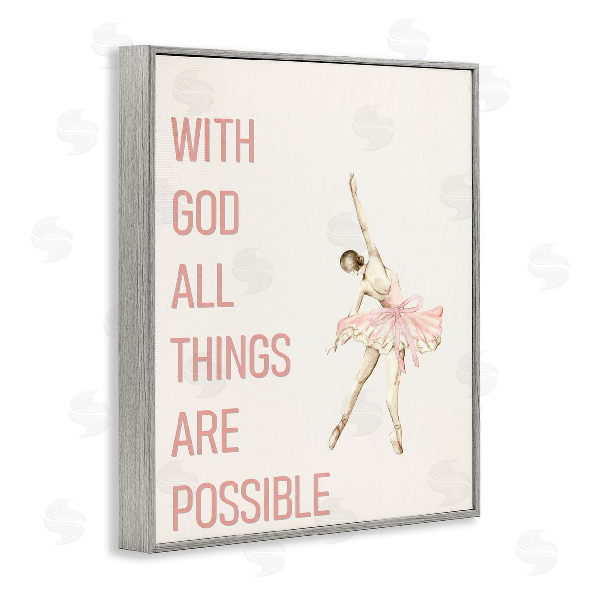 Kim Allen All Things Possible Ballerina Gray Framed Giclee Print Wall Art