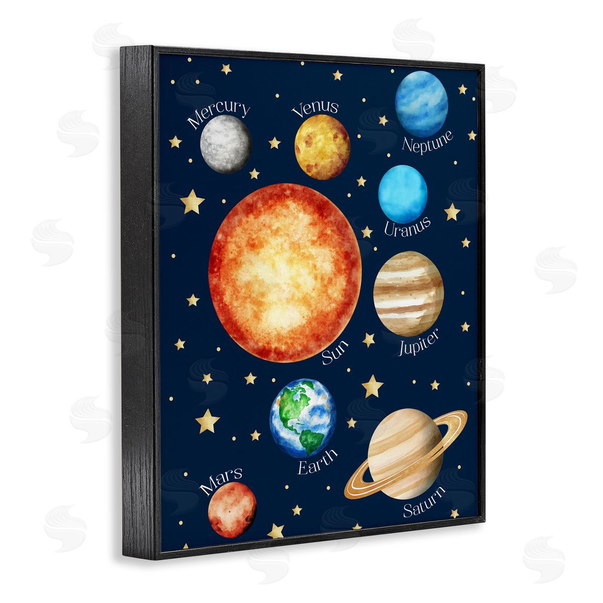 Christine Simpson Art Educational Solar System Space Black Framed Giclee Print Wall Art