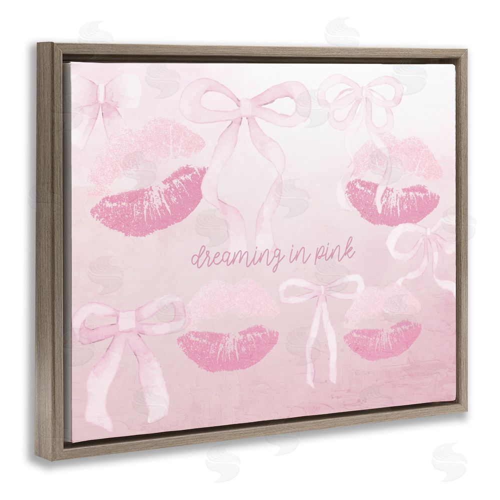 Kim Allen Dreaming In Pink Brown Floating Frame Canvas Wall Art Print