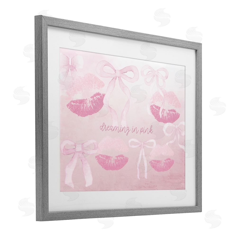 Kim Allen Dreaming In Pink Gray Framed Print Under Glass Wall Art
