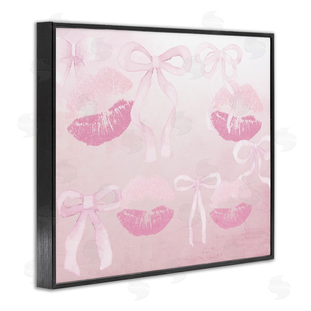 Kim Allen Dreamy Bows & Lips Black Framed Giclee Print Wall Art