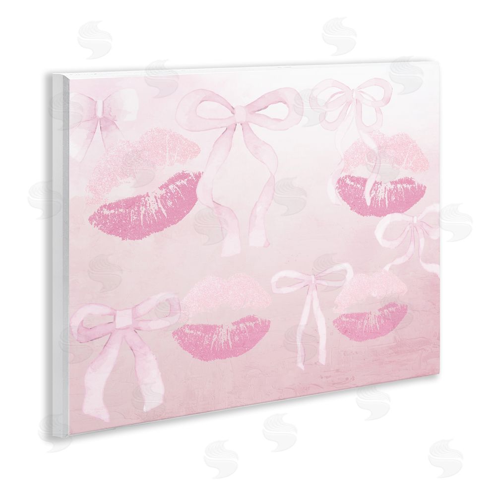 Kim Allen Dreamy Bows & Lips Wooden Wall Plaque Art Print