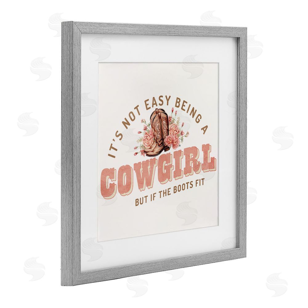 Kim Allen Not Easy Being Cowgirl Gray Framed Print Under Glass Wall Art