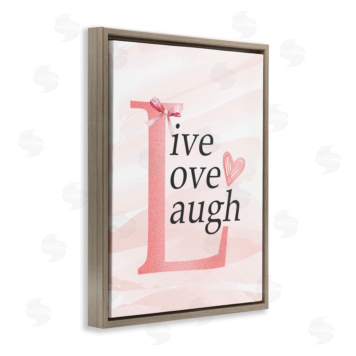 Kim Allen Live Love Laugh Pastel Brown Floating Frame Canvas Wall Art Print