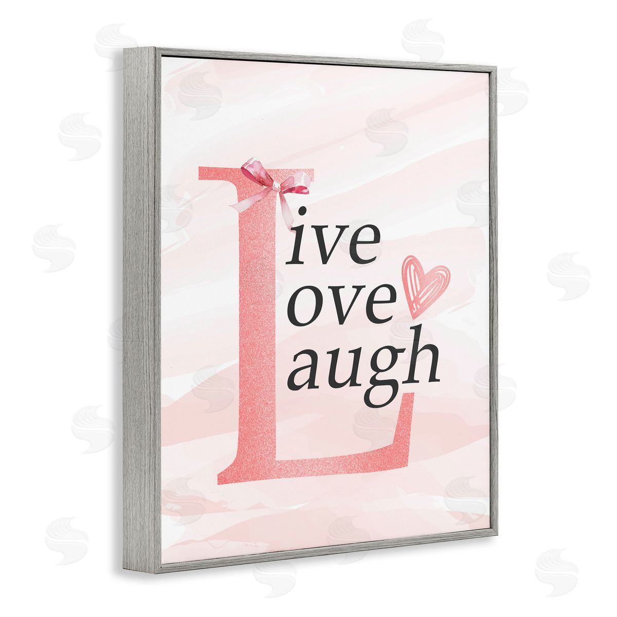 Kim Allen Live Love Laugh Pastel Gray Framed Giclee Print Wall Art