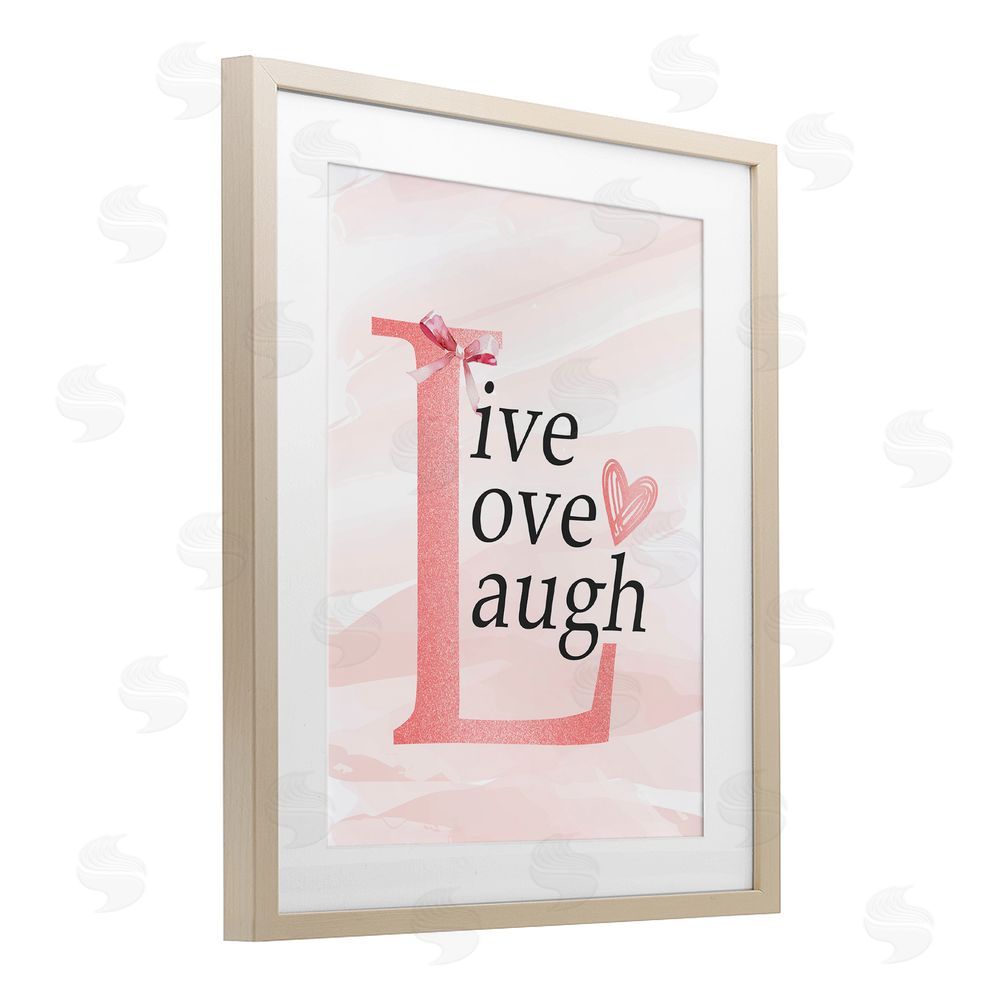 Kim Allen Live Love Laugh Pastel Brown Framed Print Under Glass Wall Art