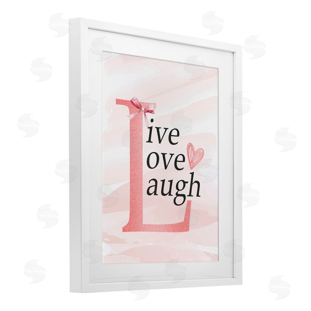 Kim Allen Live Love Laugh Pastel White Framed Print Under Glass Wall Art
