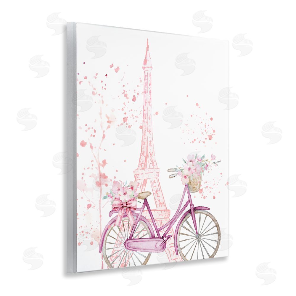 Kim Allen Parisian Bicycle & Modern Splatter Wooden Wall Plaque Art Print