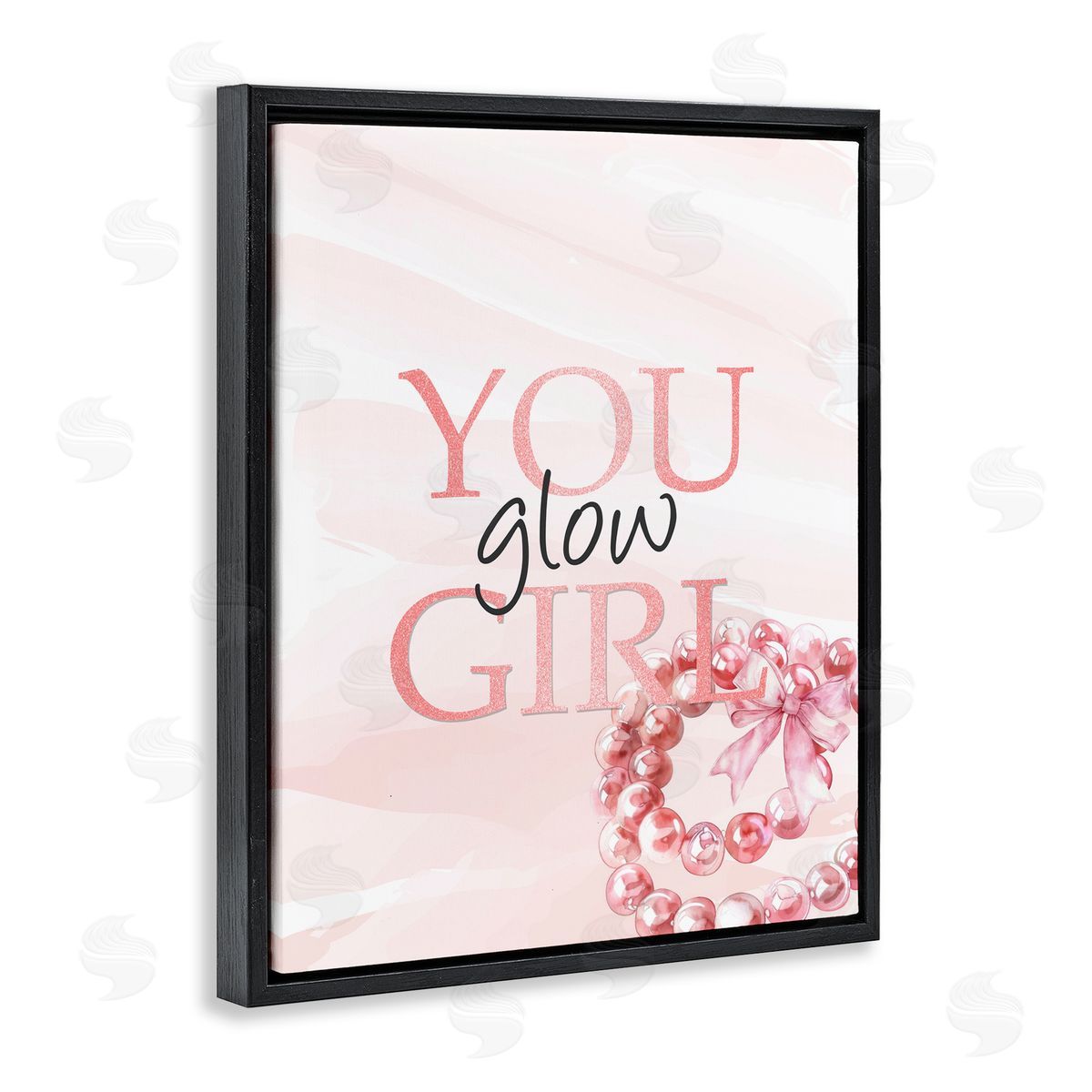 Kim Allen You Glow Girl Feminine Black Floating Frame Canvas Wall Art Print