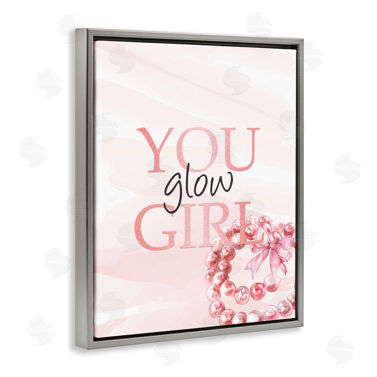 Kim Allen You Glow Girl Feminine Gray Floating Frame Canvas Wall Art Print