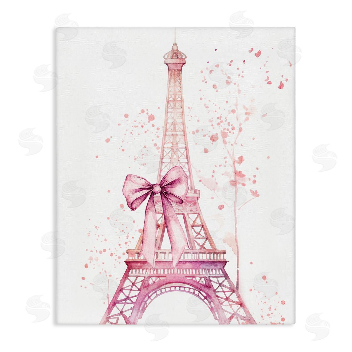 Kim Allen Bow Bedecked Paris Tower Stretched Canvas Wall Art Print