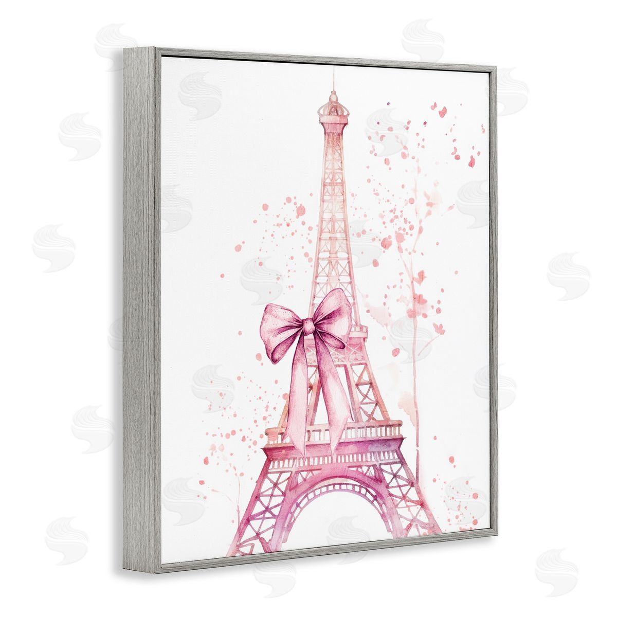 Kim Allen Bow Bedecked Paris Tower Gray Framed Giclee Print Wall Art