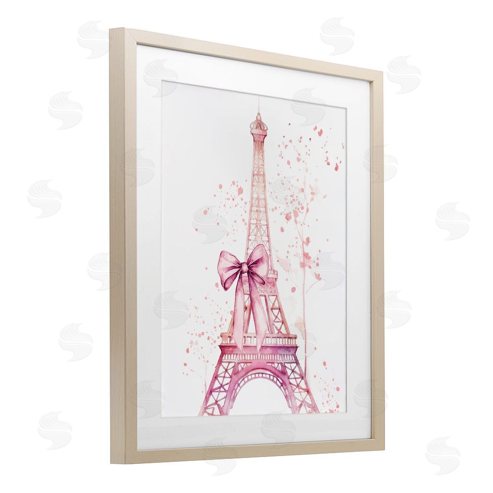 Kim Allen Bow Bedecked Paris Tower Brown Framed Print Under Glass Wall Art