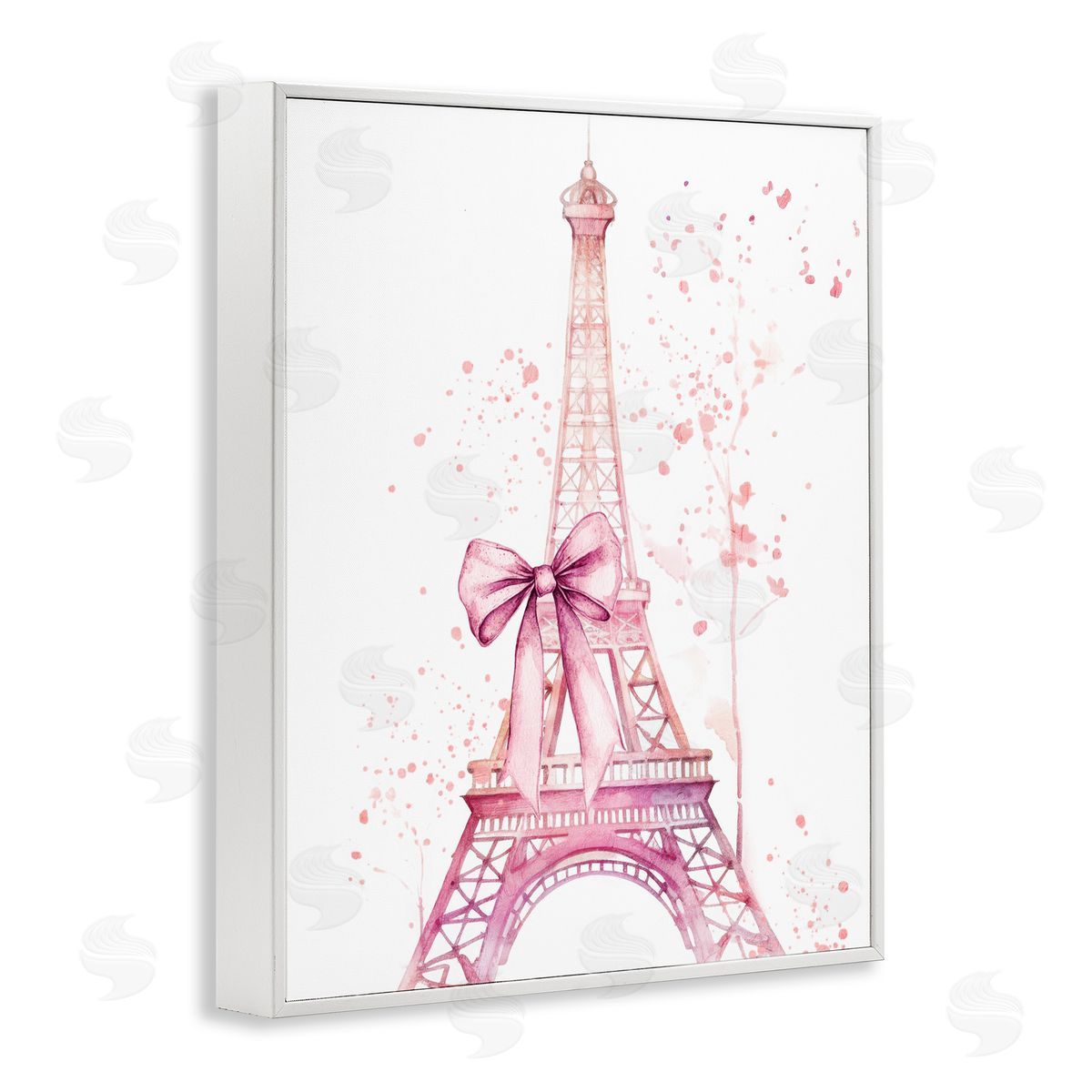 Kim Allen Bow Bedecked Paris Tower White Framed Giclee Print Wall Art