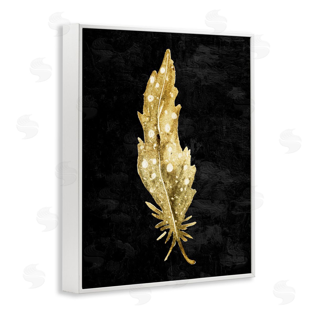 Kim Allen Feather On Black White Framed Giclee Print Wall Art