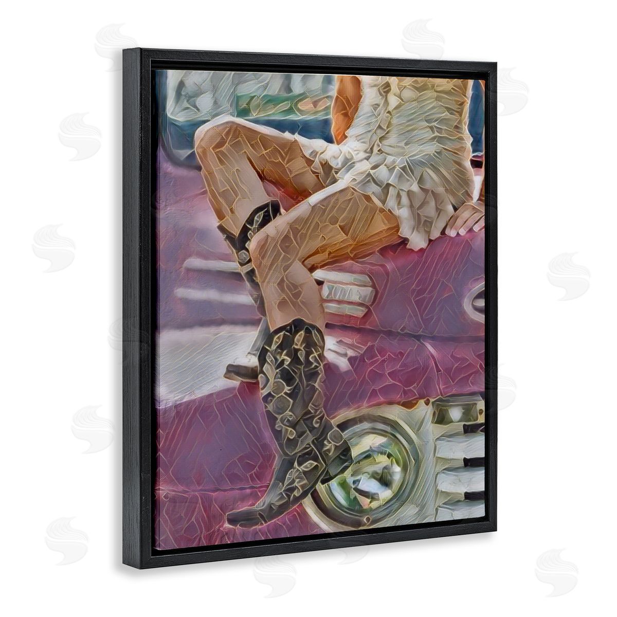 Jesse Keith Romantic Westerns Cowgirl Black Floating Frame Canvas Wall Art Print