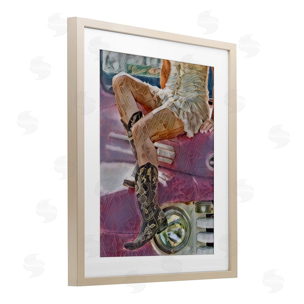 Jesse Keith Romantic Westerns Cowgirl Brown Framed Print Under Glass Wall Art