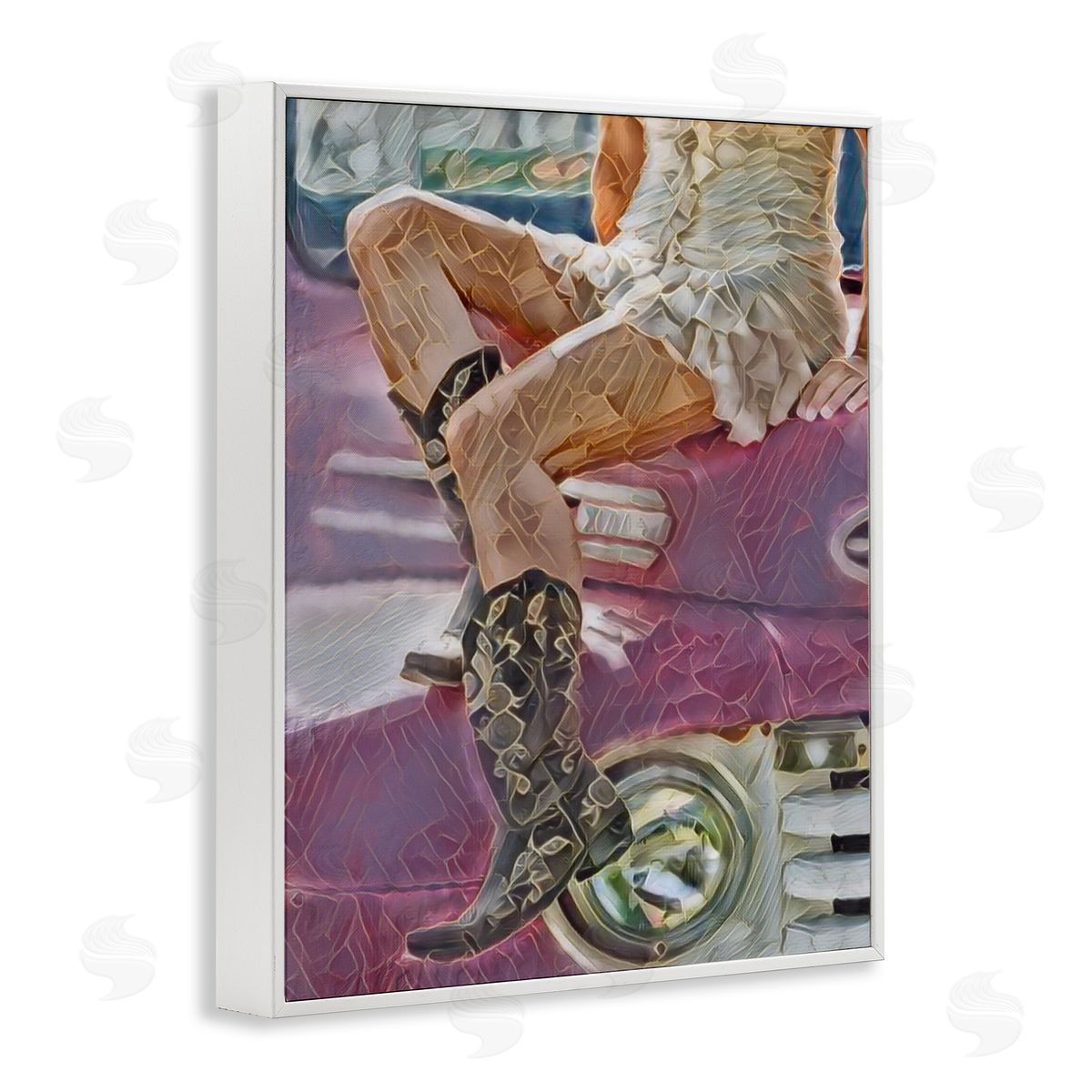 Jesse Keith Romantic Westerns Cowgirl White Framed Giclee Print Wall Art