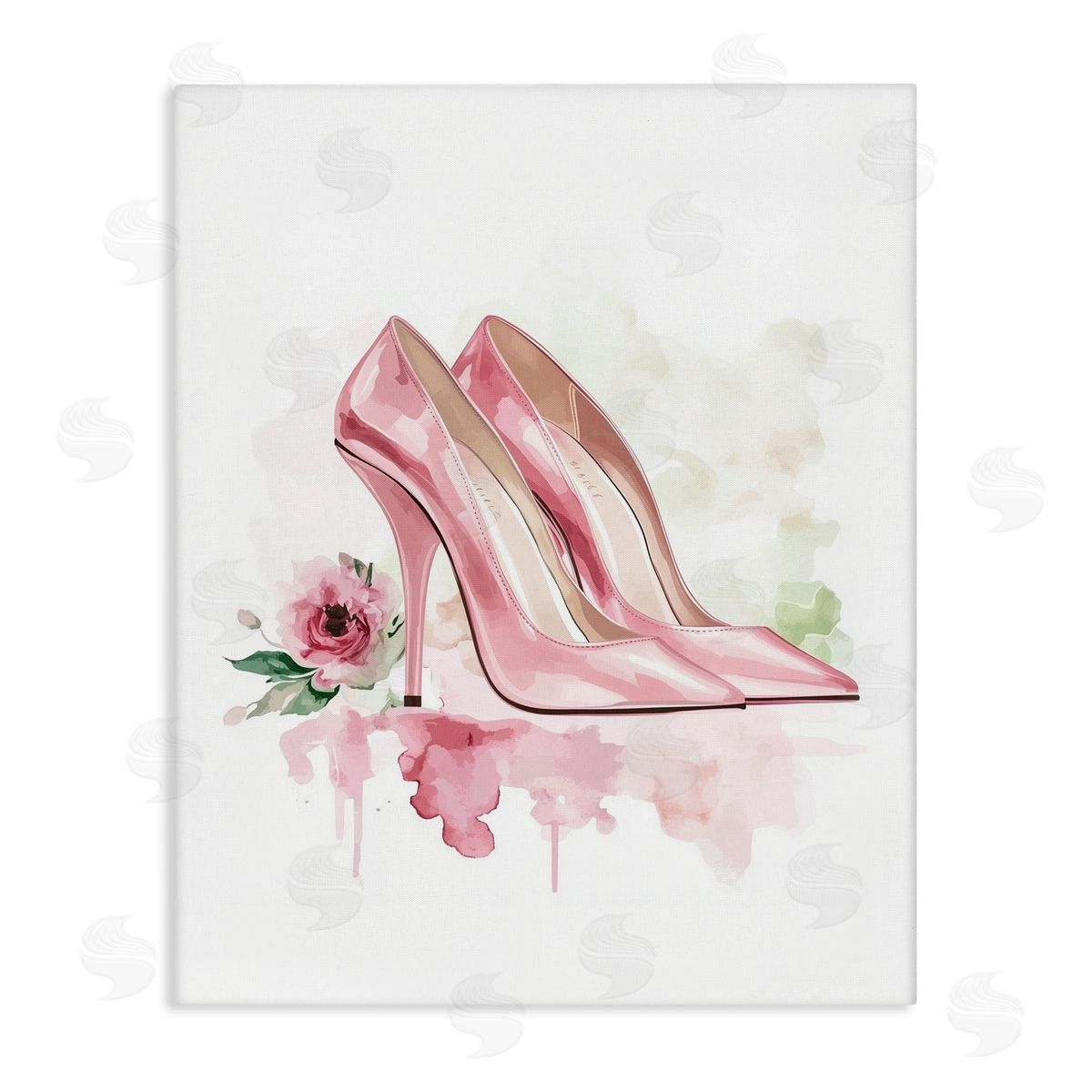 Christine Simpson Art Rosy Pastel Heels Stretched Canvas Wall Art Print