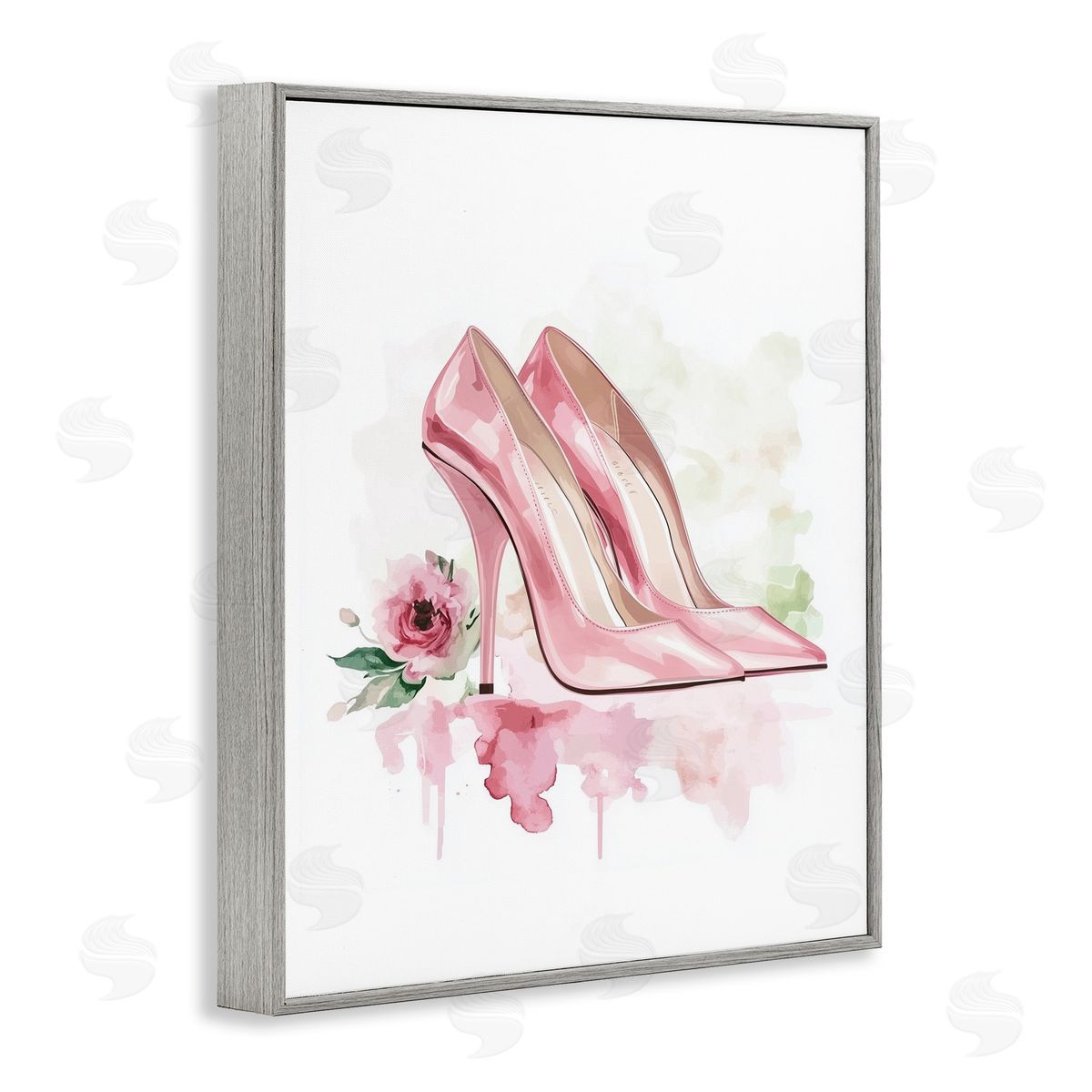 Christine Simpson Art Rosy Pastel Heels Gray Framed Giclee Print Wall Art